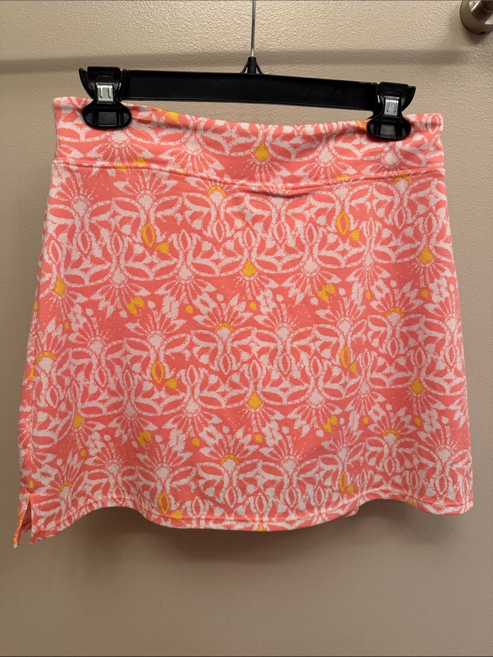 Tranquility by Colorado Clothing Coral-Pink Mini Skirt with Yellow Accents